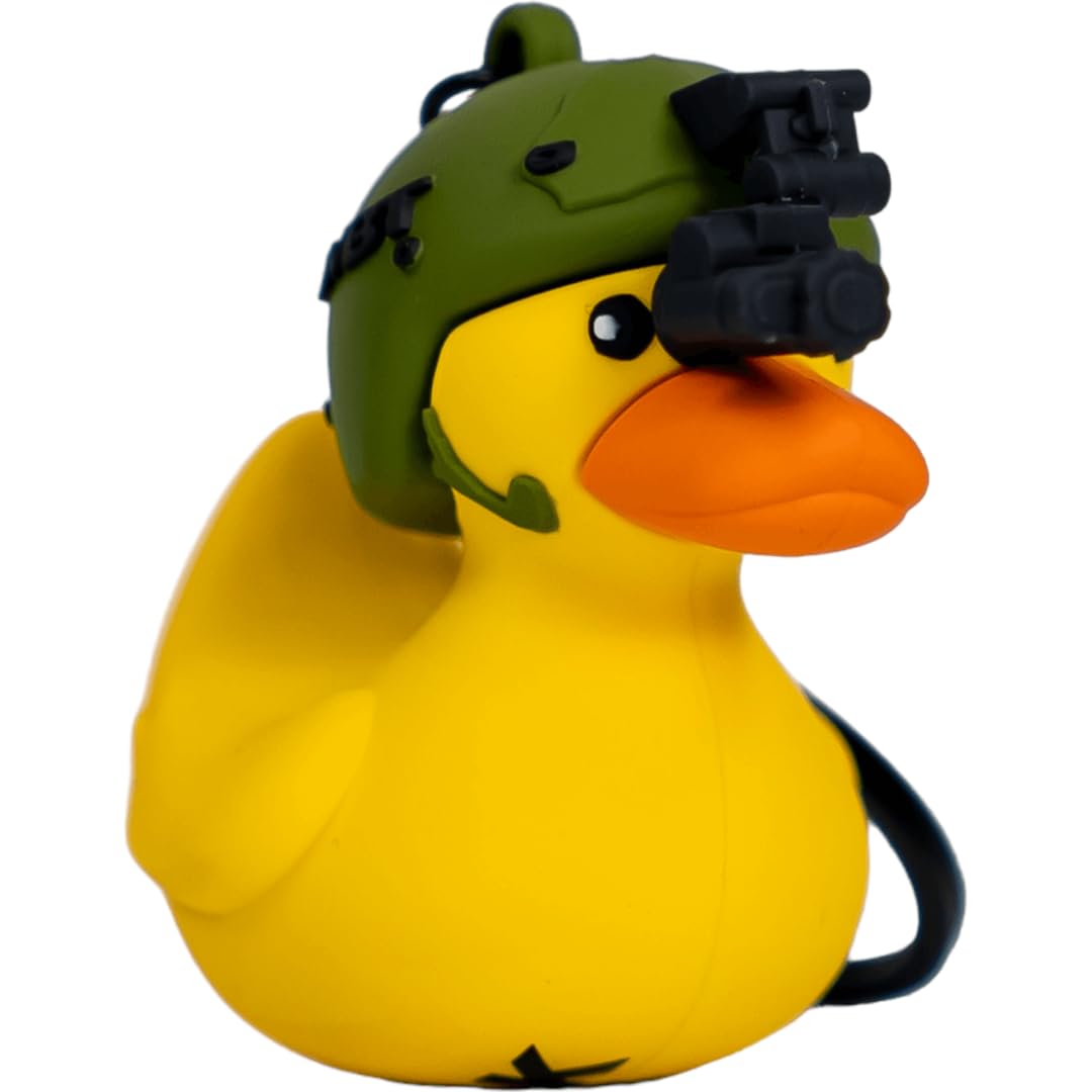 Combat Iron Tactiduck Novelty Rubber Duck Keychain | Durable Key Chain Duck Accessory | Tactiduck 3D Rubber Duck Keychain