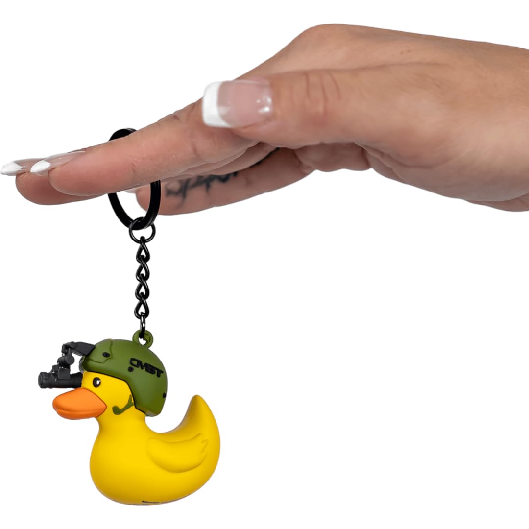 Combat Iron Tactiduck Novelty Rubber Duck Keychain | Durable Key Chain Duck Accessory | Tactiduck 3D Rubber Duck Keychain