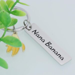 HUTIMY Nana Banana Gifts Keychains for Women Grandma Birthday Unique from Granddaughter Grandkids Bana Banana Keychain