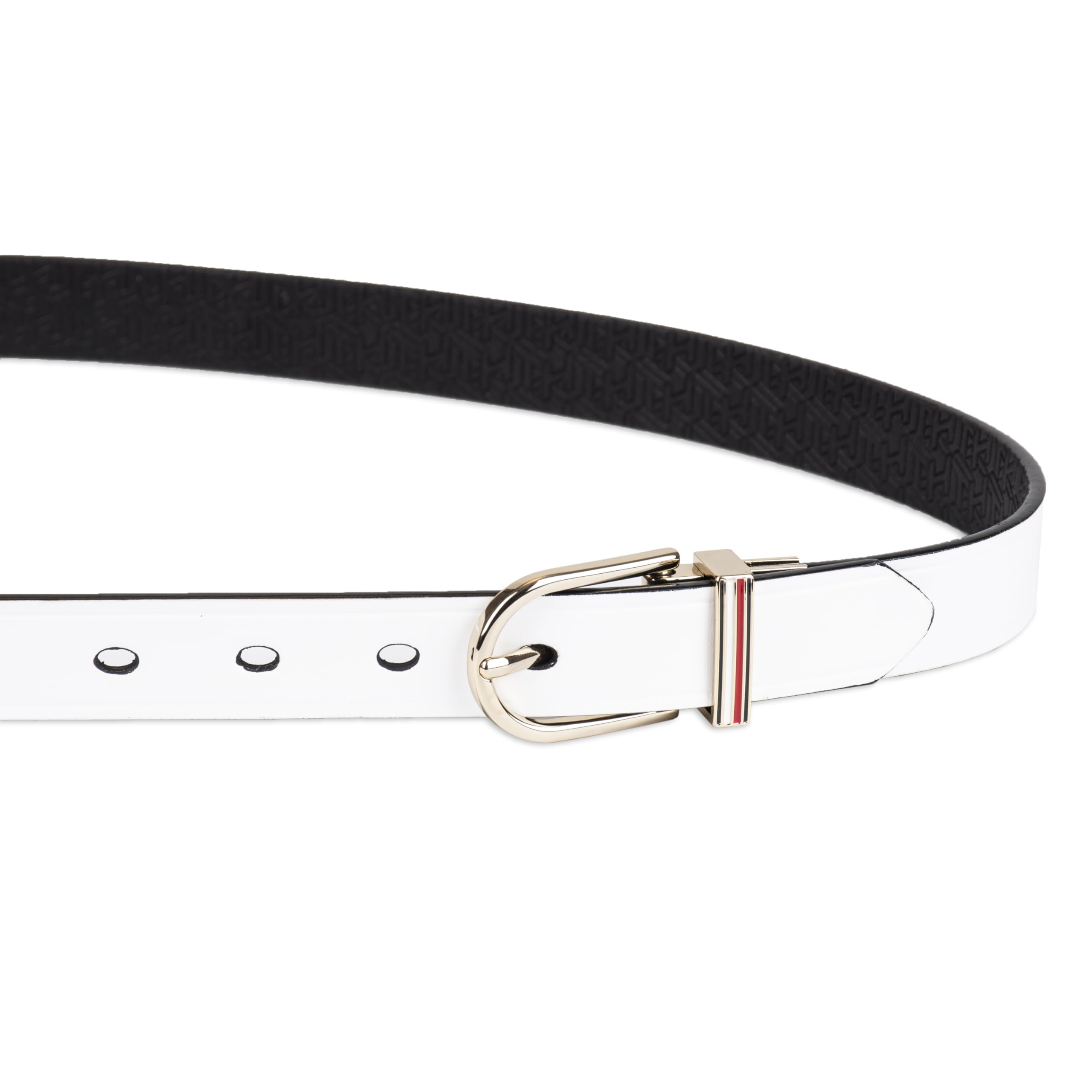 Tommy Hilfiger Women's Two-in-One Reversible Casual Belt for Jeans, Trousers and Dresses, White/Black, Medium