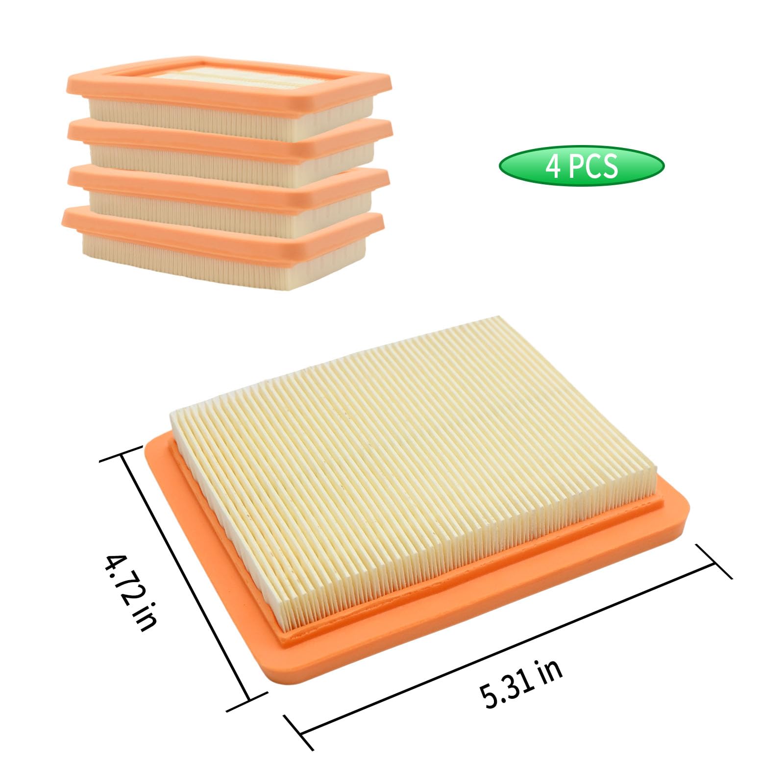 17211-Z8B-901 Air Filter Replacement for Honda GCV160A0 GCV160LA1 GC190LA GCV190LA Engine Harmony II HRR216 HRB216 HRN216 HRB217 HRC216 HRS216 Walk Behind Mower (Pack of 4)