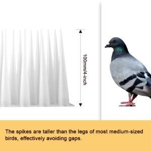 OFFO Bird Spikes Pigeon Outdoor Deterrent Spikes for Cat Keep Birds Raccoon Woodpecker Away Covers 4 Feet(1.2m), Frosted White