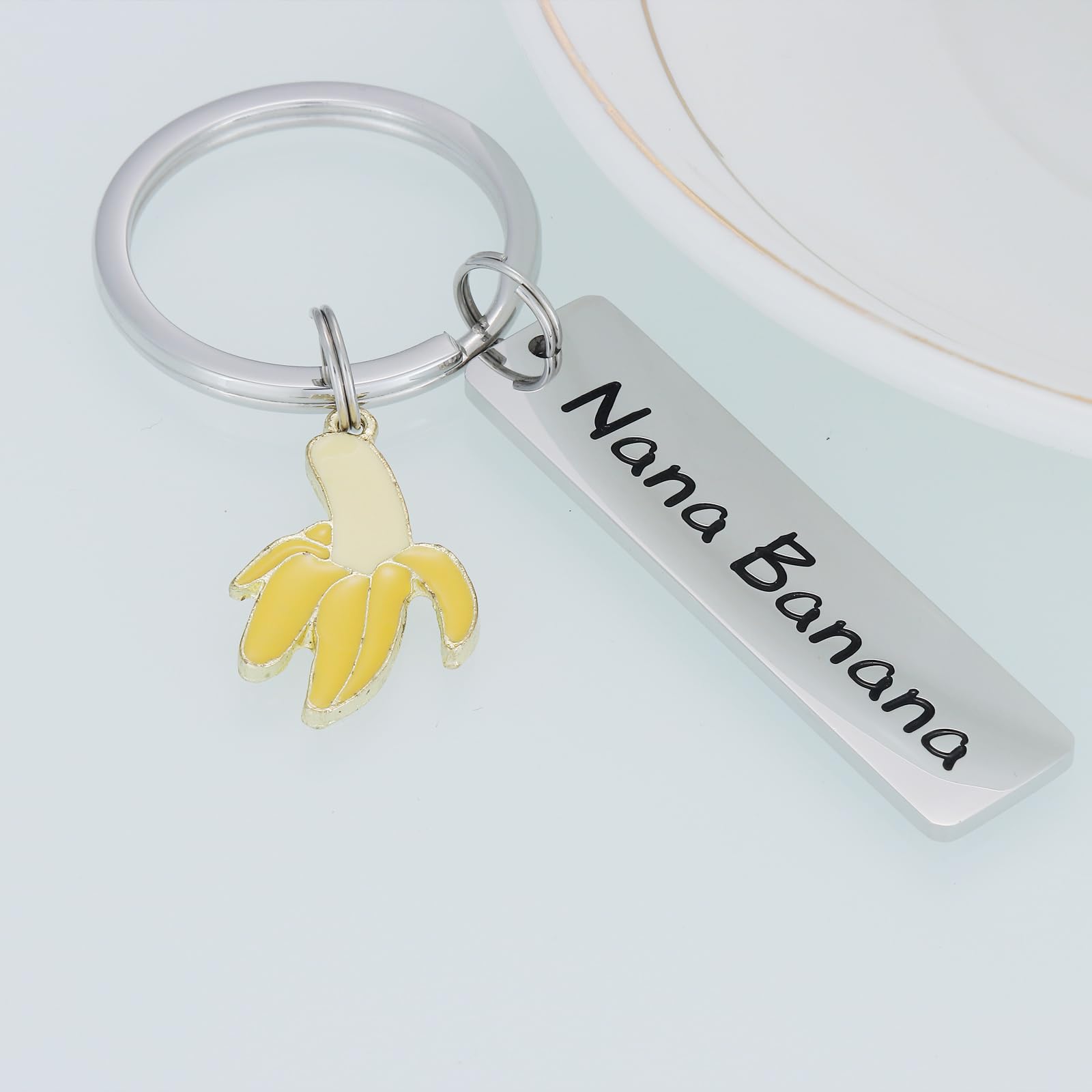 HUTIMY Nana Banana Gifts Keychains for Women Grandma Birthday Unique from Granddaughter Grandkids Bana Banana Keychain