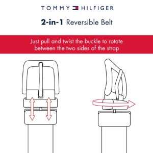 Tommy Hilfiger Women's Two-in-One Reversible Casual Belt for Jeans, Trousers and Dresses, White/Black, Medium