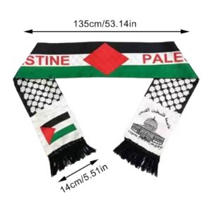 JCAKES Palestine Flag Scarf,Palestine Flag Shawl Sash Stole Wraps Scraf,Double Side Scarf Palestine Satin Scarf (6 PCS)