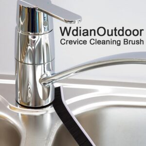 Wdianoutdoor Crevice Cleaning Brush, Heavy-Duty Bristle Brushes for Compact Space Cleaning, Slim Gap Scrubbing Tool, Perfect for Kitchen Surfaces, Window Tracks, Bathroom Tiles & Faucets (BK 3 Pcs)