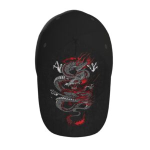 Red Dragon Hats Women Men Dragon Baseball Hat Unisex Packable Summer Travel Beach Sun Hat