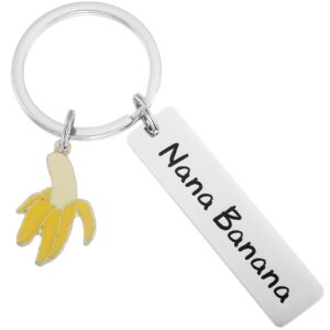 HUTIMY Nana Banana Gifts Keychains for Women Grandma Birthday Unique from Granddaughter Grandkids Bana Banana Keychain