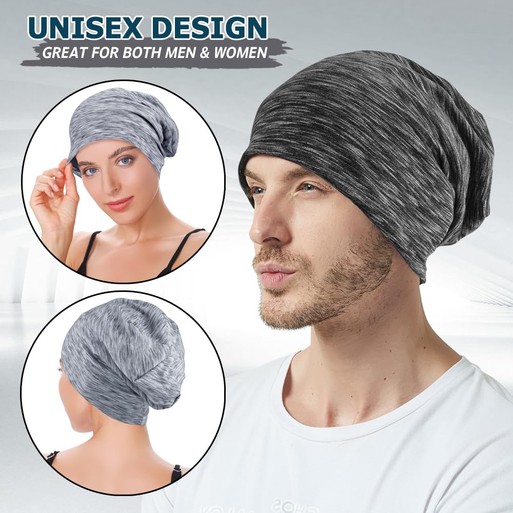 EINSKEY Cotton Slouchy Beanie Hat for Men/Women, Lightweight Oversize Large Thin Skull Cap Chemo Cap Night Sleeping Cap