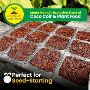 Gro-Med Coco Coir Block - 10lb Compressed Coir Fiber Brick Enriched NPK Expands Upto 80 Quarts-Organic Potting Soil for Flowers, Herbs,Low EC Planting-Growing Medium for Gardening-Seed Starter Soil