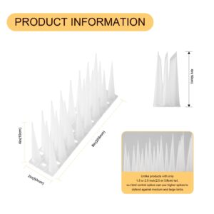 OFFO Bird Spikes Pigeon Outdoor Deterrent Spikes for Cat Keep Birds Raccoon Woodpecker Away Covers 4 Feet(1.2m), Frosted White