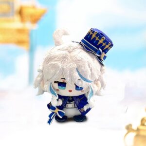 CALEMBOU Anime Plush Keychain for Backpack, 4" Cute Chibi Plush Figure,Furina Keychain Plush Anime Charms for Fans