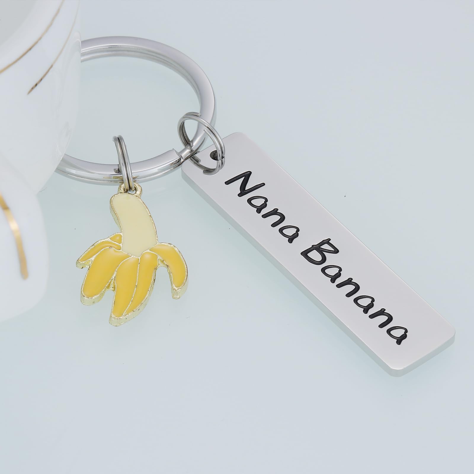 HUTIMY Nana Banana Gifts Keychains for Women Grandma Birthday Unique from Granddaughter Grandkids Bana Banana Keychain