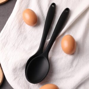 HAKSEN 4PCS Large Silicone Spoons, Nonstick Heat Resistant Spoons Kitchen Cooking Spoon for Mixing Cooking Baking Stirring