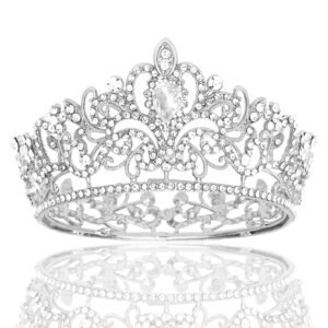 wecoe small silver crown tiara flower bouquets accessories mini crown birthday princess crown cake decorations wedding hair accessories ornaments gifts