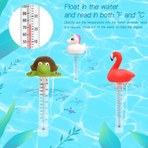 XY-WQ Floating Pool Thermometer, Large Size Easy Read for Water Temperature with String for Outdoor and Indoor Swimming Pools, Spas, Hot Tubs, Ponds (Flamingo)