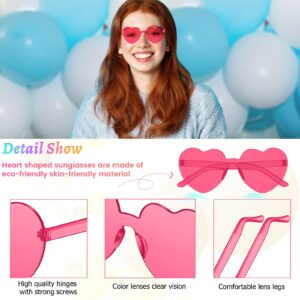 RTBOFY 120 PCS Heart Sunglasses for Fashion Party Rimless Heart Shaped Sunglasses for Women Party Favor…