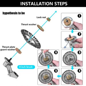 Darohz 8 Inch Weed Wacker Attachments Heads,Steel Wire Rotary Brush Cutter Trimmer Head Weed Blade, Universal Adapter Kits,Lightweight Gardening Lawnmower, Moss Grass Rust Removal