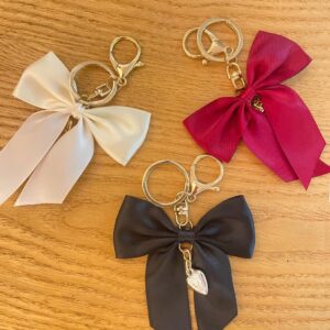 ZHLZTYYL 3 pcs Bow Charm Key Chain Cute Keychains,for Car Keys Handbag Decorations Girls Graduation Gift DIY Crafts Project(A)