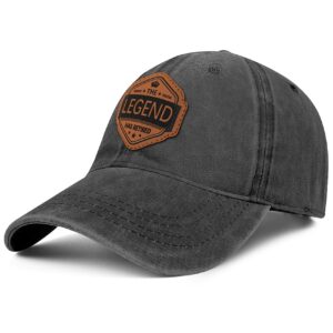 Retired Hat Retirement Gifts for Men Women The Legend Has Retired Leather Pattern 100% Cotton Baseball Cap