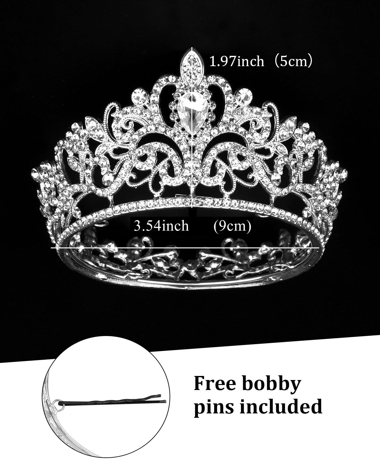 Wecoe Small Silver Crown Tiara Flower Bouquets Accessories Mini Crown Birthday Princess Crown Cake Decorations Wedding Hair Accessories Ornaments Gifts