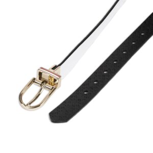 Tommy Hilfiger Women's Two-in-One Reversible Casual Belt for Jeans, Trousers and Dresses, White/Black, Medium