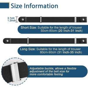 【4 Pcs】No Buckle Stretch Belt for Women and Men Elastic Waist Belt Invisible Belts for Jeans Pants (4Pcs Set A, L-XXL:Waist Size 32''-49'')