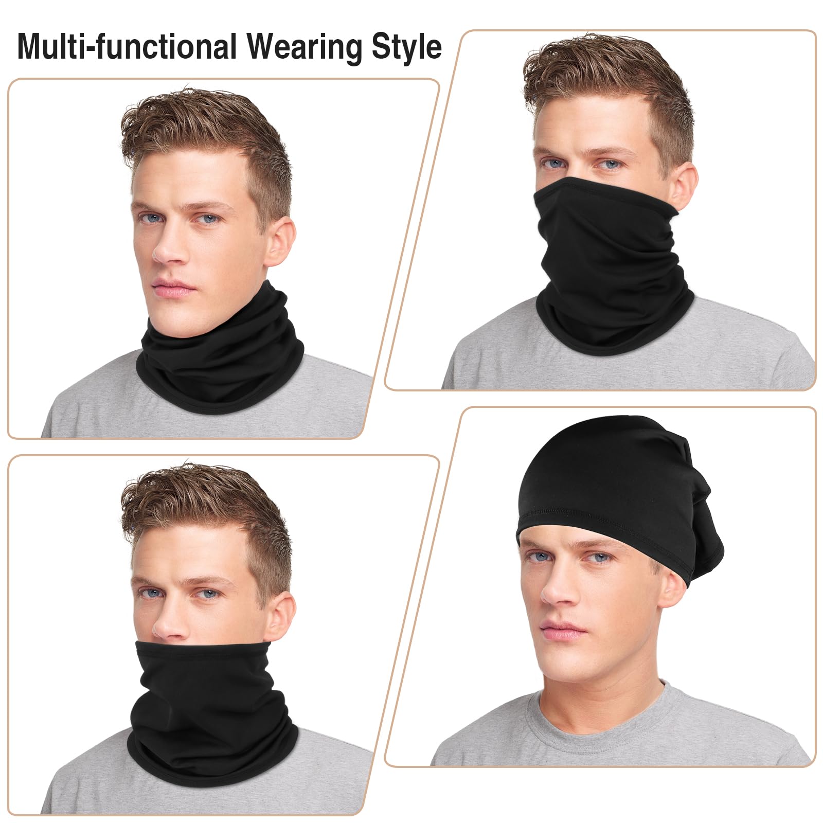 LUOLIIL VOE 2 Pack Winter Neck Gaiter Warmer for Men & Women, Windproof Face Cover Soft Fleece Face Mask Scarf for Cold Weather Outdoor Sports Skiing Cycling