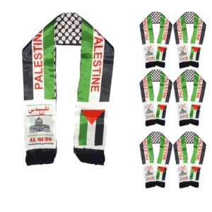 jcakes palestine flag scarf,palestine flag shawl sash stole wraps scraf,double side scarf palestine satin scarf (6 pcs)