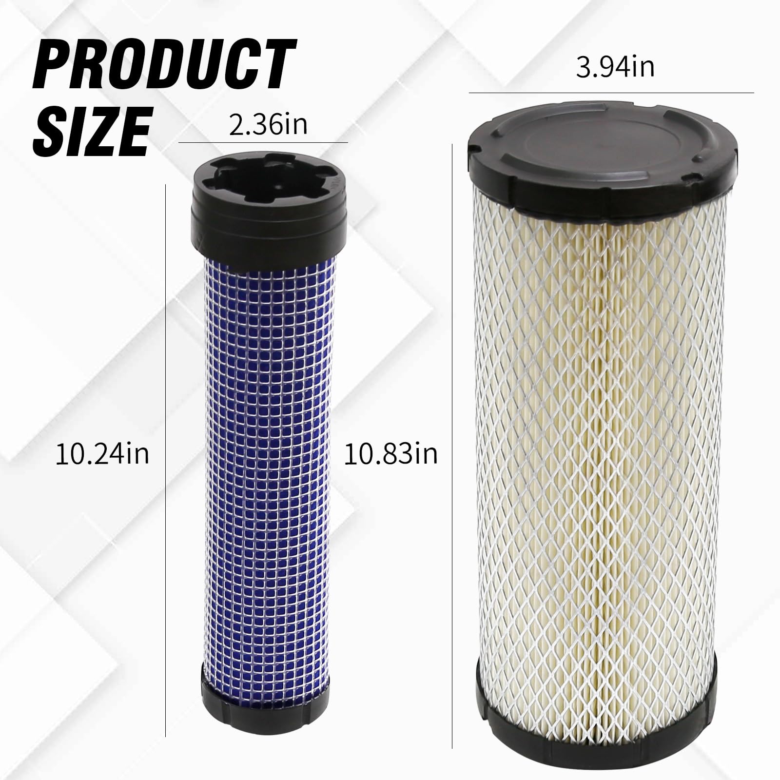 M131802 M131803 Air Filter Kits Inner & Outer Replacement for John Deere 4610 2520 2305 2025R 2032R 3005 4005 4200 4210 4300 2Pcs