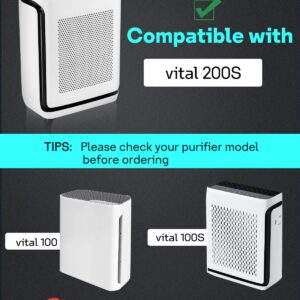 Leemone 2 Pack Vital 200S-P Pet Allergy Replacement Filter Compatible with LEVOIT Vital 200S Air Purifier, 3-in-1 H13 True HEPA Activated Carbon Filter, Vital 200S-RF-PA (LRF-V201-YUS), Yellow