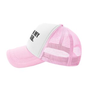 Put It On My Dad's Tab Trucker Hat Unisex Adult Hats Adjustable Cap for Men and Women Classic Fishing Caps Pink