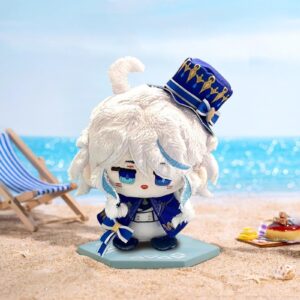 CALEMBOU Anime Plush Keychain for Backpack, 4" Cute Chibi Plush Figure,Furina Keychain Plush Anime Charms for Fans