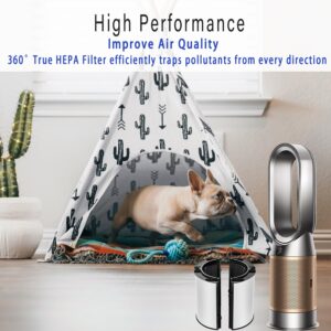 360° Combi Glass 2-in-1 HEPA+Carbon Replacement Filter for Dyson TP07 HP07 TP06 HP06 TP10 HP10 TP09 HP09 TP04 HP04 PH04 PH03 PH02 PH01 Air Purifier, H13 Grade True HEPA Pure Cool Hot Fan Filter, Black