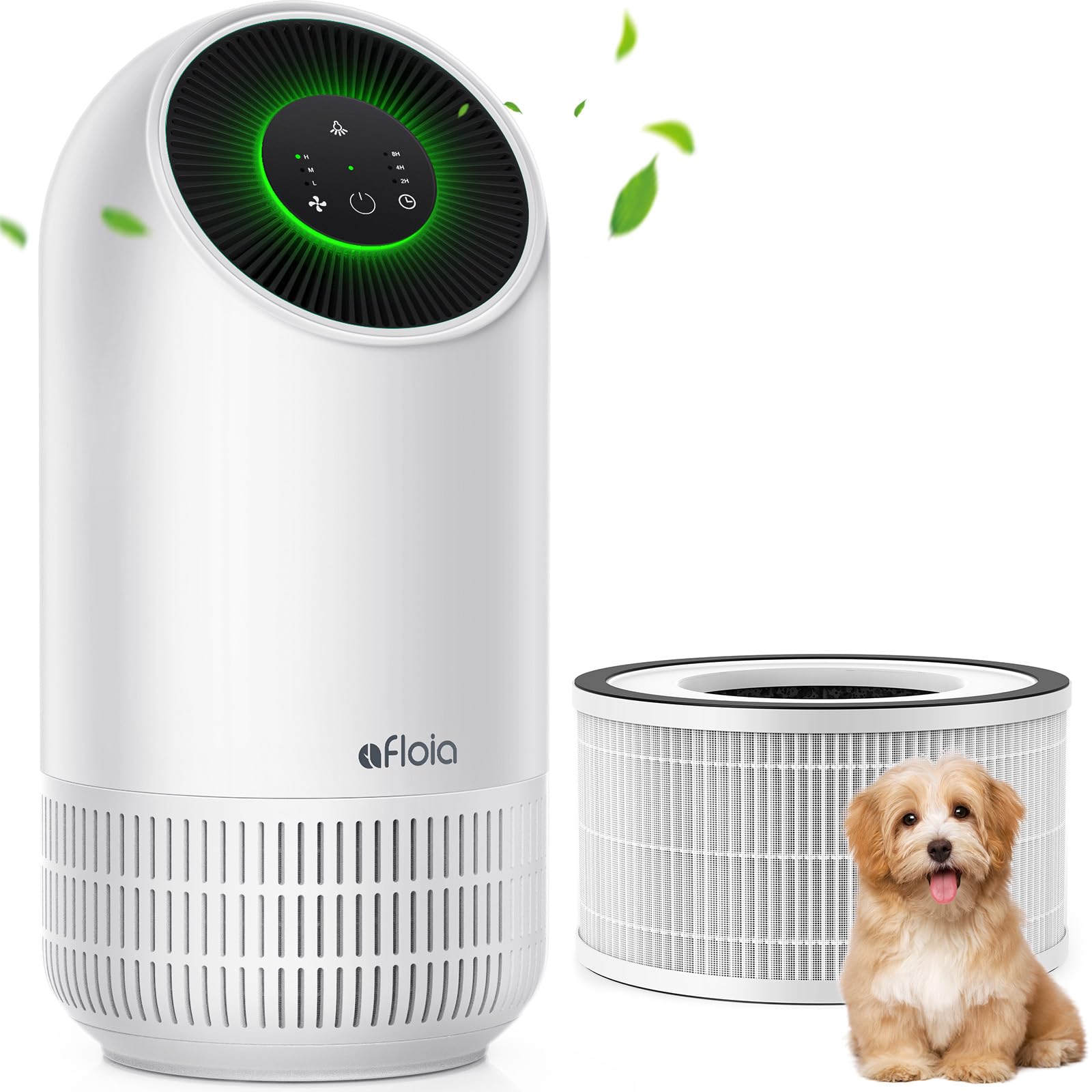 Afloia Air Purifiers for Home Large Room Fiilo White, Afloia Washable & Removable Pet Efficient Replacement Filter