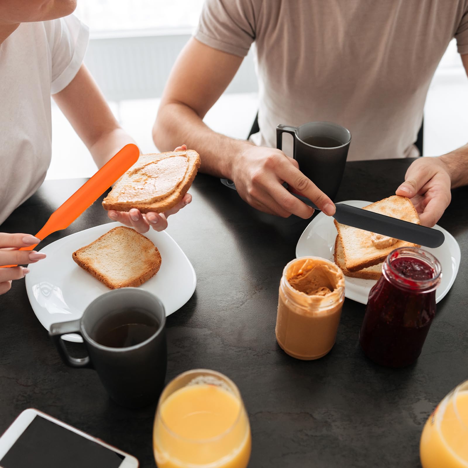 3pcs Jar Spatula, Silicone Jar Spatula Heat Resistant Kitchen Spatulas with Long Handle, Jam Spreader Cake Cream Butter Spatulas Mixing Batter Scraper for Jars Baking Cake Icing