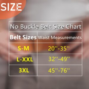 【4 Pcs】No Buckle Stretch Belt for Women and Men Elastic Waist Belt Invisible Belts for Jeans Pants (4Pcs Set A, L-XXL:Waist Size 32''-49'')