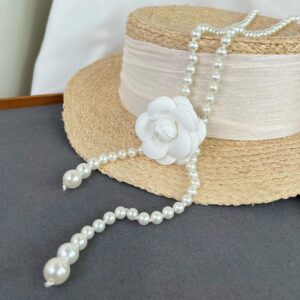 rgwtgkyh Pearl Belt for Dress Charm White Camellia Flowers Bridal Belt Chain Adjustable Pearl Belt for Women Bridesmaid Wedding Dress Belt