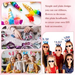 XunYee Hairband, 100 Pcs Plastic Headbands with Teeth, Plain Headbands for Women Girls, DIY Hair Accessories, Black, 10 mm