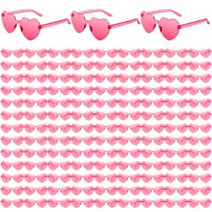 RTBOFY 120 PCS Heart Sunglasses for Fashion Party Rimless Heart Shaped Sunglasses for Women Party Favor…