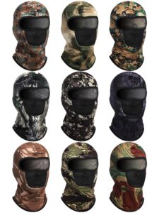 satinior 9 pieces balaclava ski mask cover breathable sun dust protection full face cover for winter outdoor activities(medium,novel camouflage)