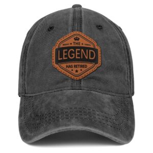 retired hat retirement gifts for men women the legend has retired leather pattern 100% cotton baseball cap