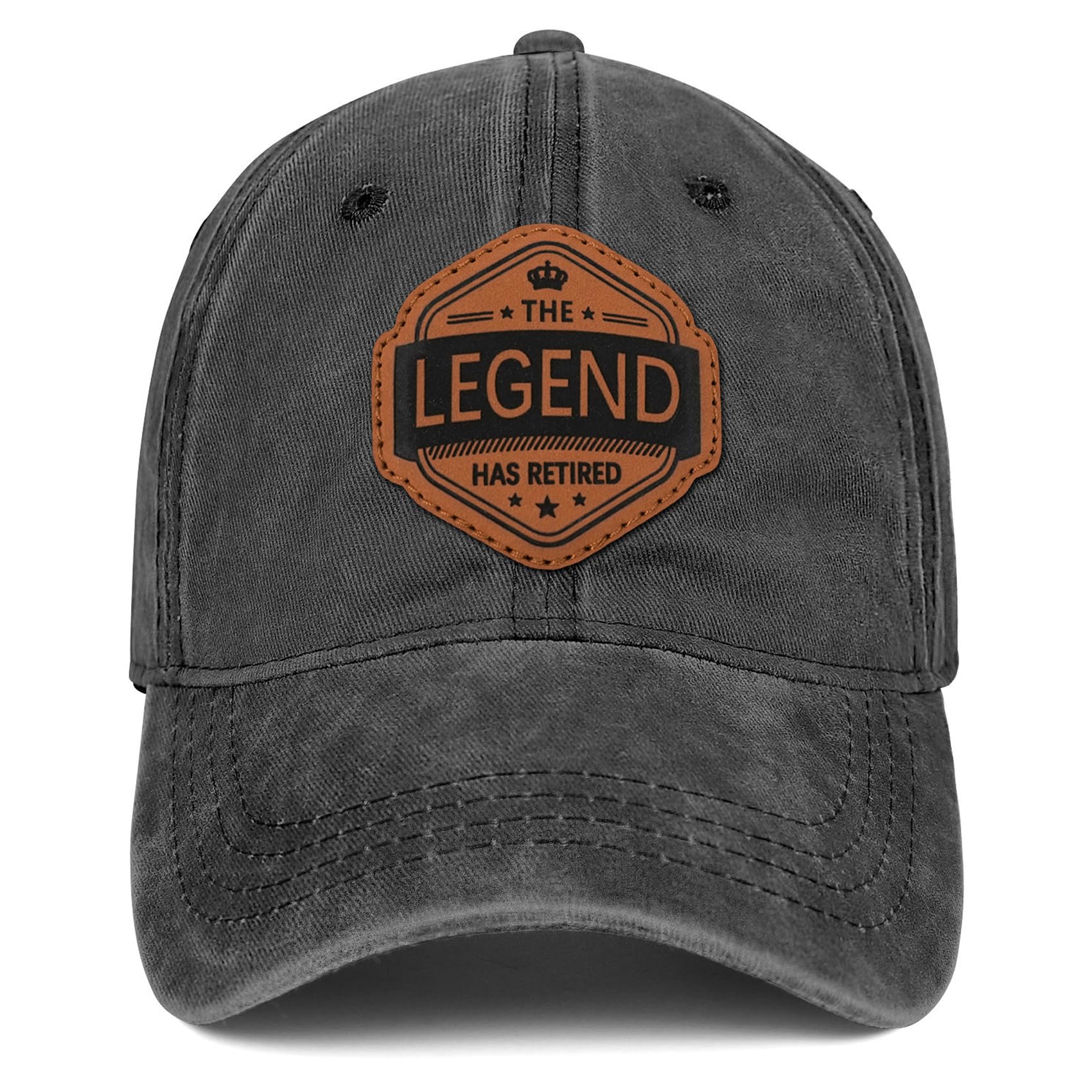 Retired Hat Retirement Gifts for Men Women The Legend Has Retired Leather Pattern 100% Cotton Baseball Cap