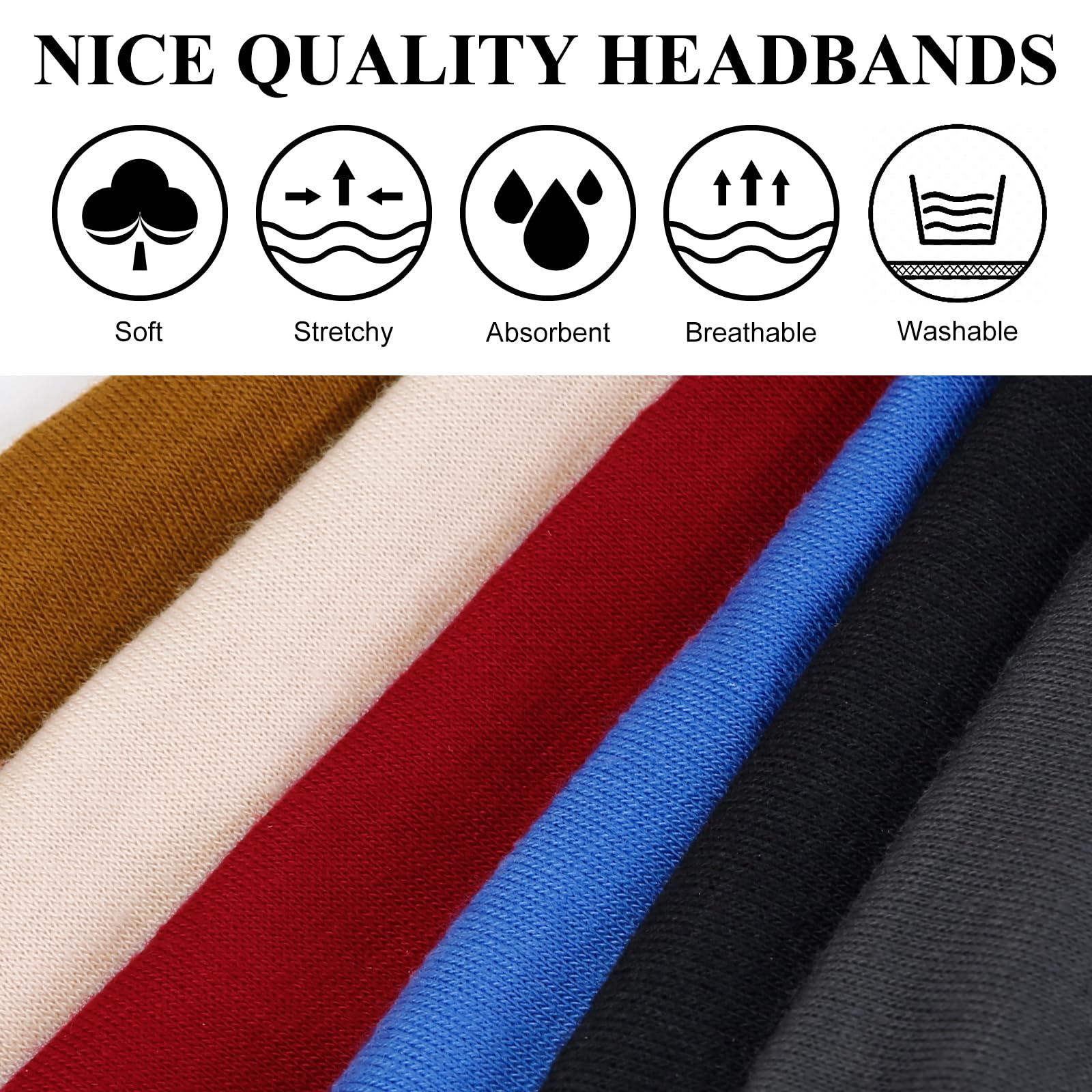 Huachi Headbands for Women 6 Packs Cute Bow Head Bands for Women’s Hair, Elastic Wide Knotted Hairbands Headwrap Turban Hair Accessories