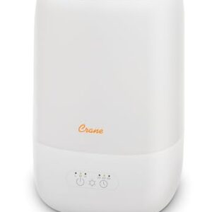 Crane Ultra-Quiet 3-in-1 Humidifier, Essential Oil Aroma Diffuser & Soothing Sleep Light - Compact 1 Gallon Capacity with Adjustable Night Light & Fragrance Tray - Ideal for Bedroom and Office