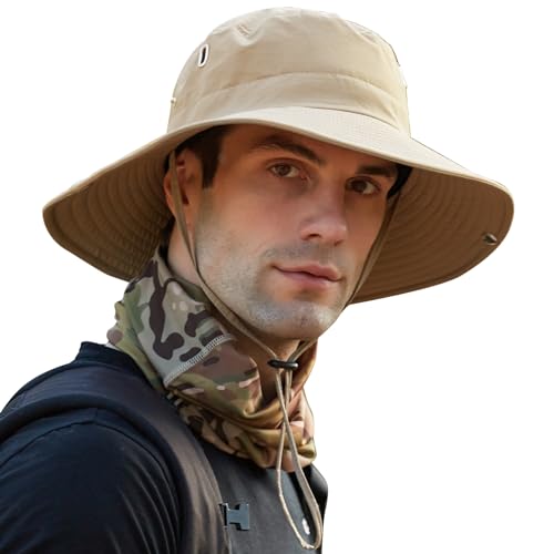 Rosoz Sun Hats for Men Women Wide Brim Boonie Hat UPF 50+ Bucket Hats Hiking Fishing Outdoor Summer Safari UV Protection Hat