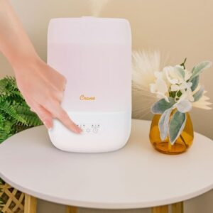 Crane Ultra-Quiet 3-in-1 Humidifier, Essential Oil Aroma Diffuser & Soothing Sleep Light - Compact 1 Gallon Capacity with Adjustable Night Light & Fragrance Tray - Ideal for Bedroom and Office