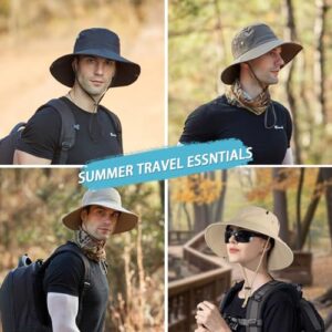 Rosoz Sun Hats for Men Women Wide Brim Boonie Hat UPF 50+ Bucket Hats Hiking Fishing Outdoor Summer Safari UV Protection Hat