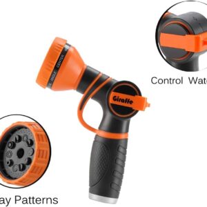 Giraffe Tools Garden Hose Nozzle 9 Adjustable Spray Modes Water Gun for Garden Hose Reel, Car Washing, Watering, Dog Washing PRO Model