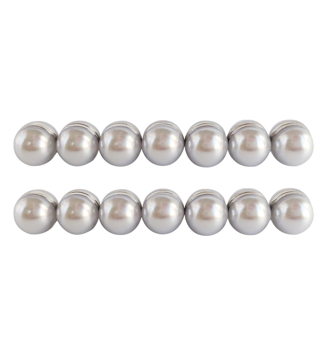 Toeloioh 14 Set Wedding Veil Weights Magnetic Pearls, Pearl Magnet for Wedding Dress Decoration, Double-sided Artificial Pearl Magnetic Button